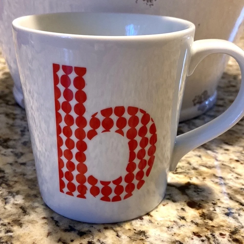 Crate & Barrel ‘B’ Alphabet Ceramic Tapered Mug